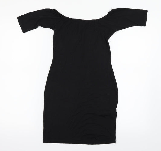 Womens UK Size 8 Boohoo Black Basic T-Shirt