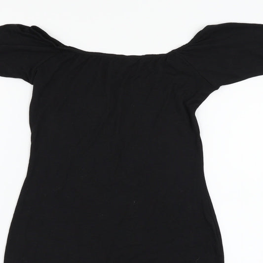 Womens UK Size 8 Boohoo Black Basic T-Shirt