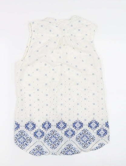 Womens UK Size 34 H&M White Basic Button-Up