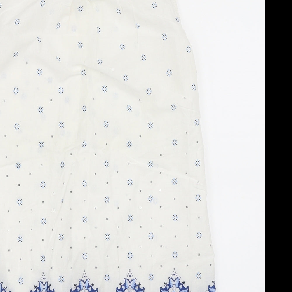 Womens UK Size 34 H&M White Basic Button-Up