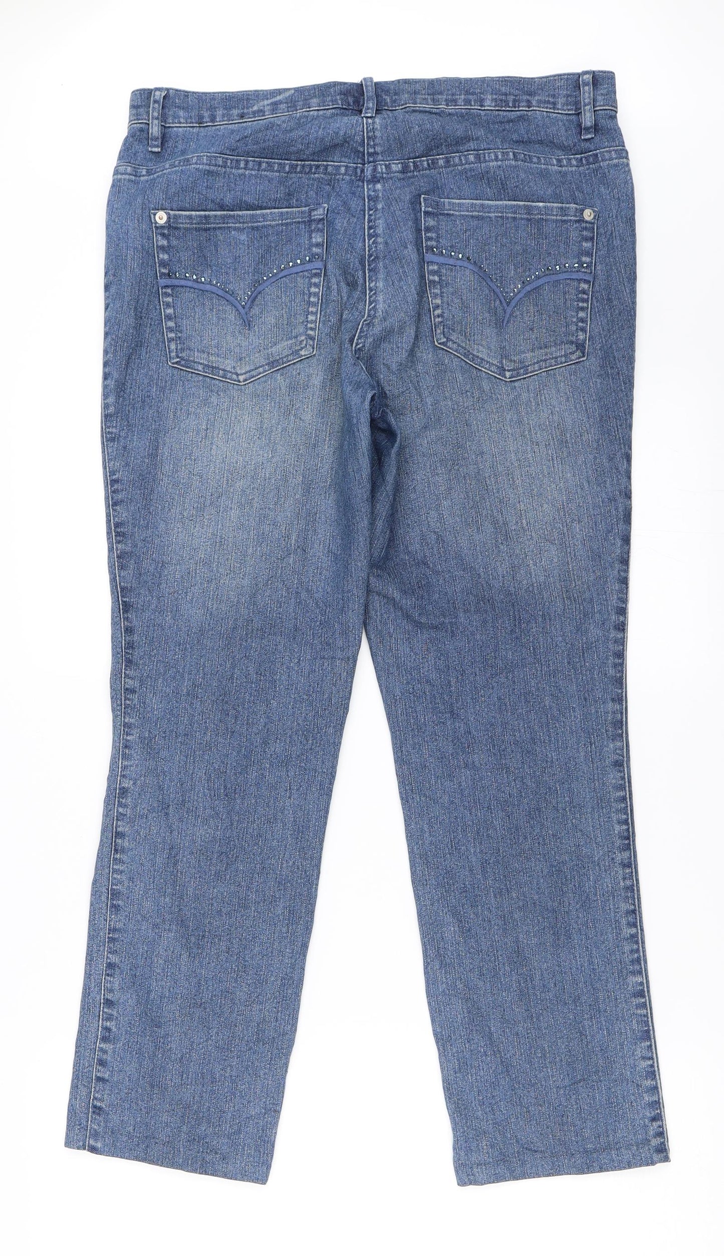 Vianni Womens Blue  Denim Straight Jeans Size 40 L27 in