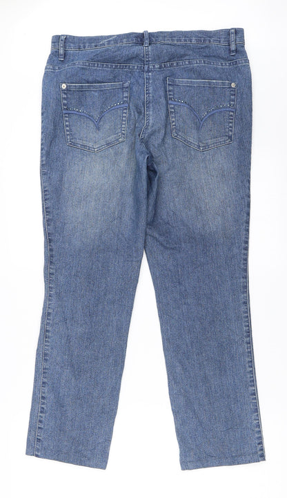 Vianni Womens Blue  Denim Straight Jeans Size 40 L27 in