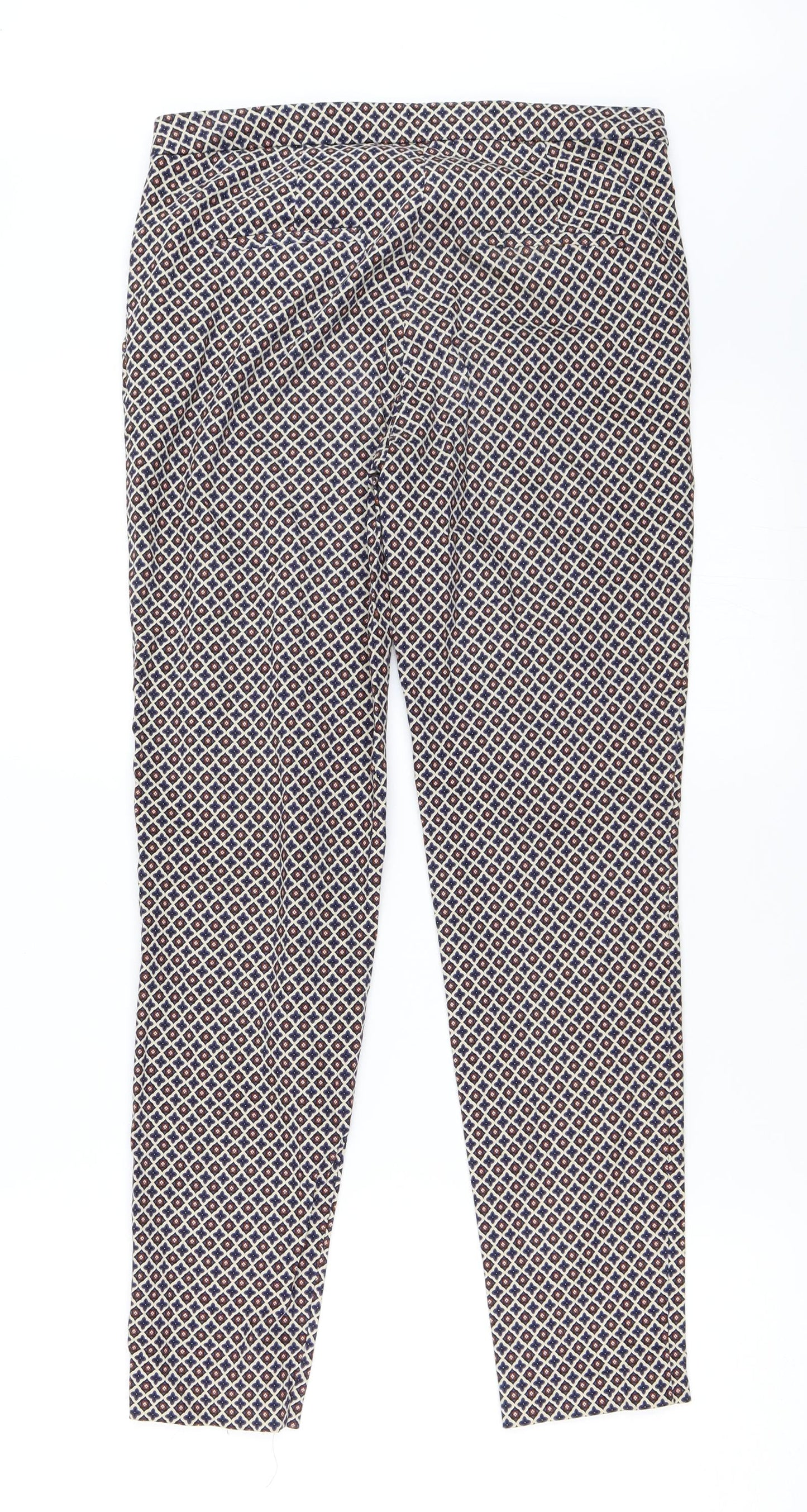 Reversed Womens Beige Floral  Trousers  Size 36 L27 in