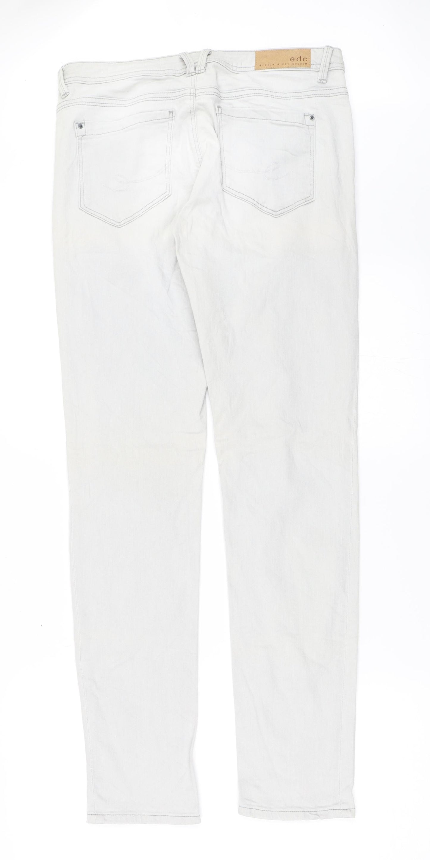 EDC Mens Grey  Denim Straight Jeans Size 30 in L32 in