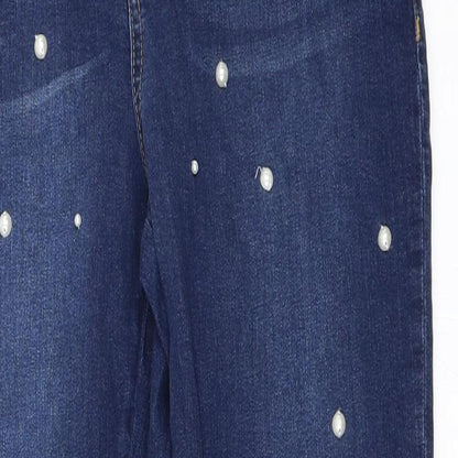 Dorothy Perkins Womens Blue  Denim Straight Jeans Size 10 L25 in