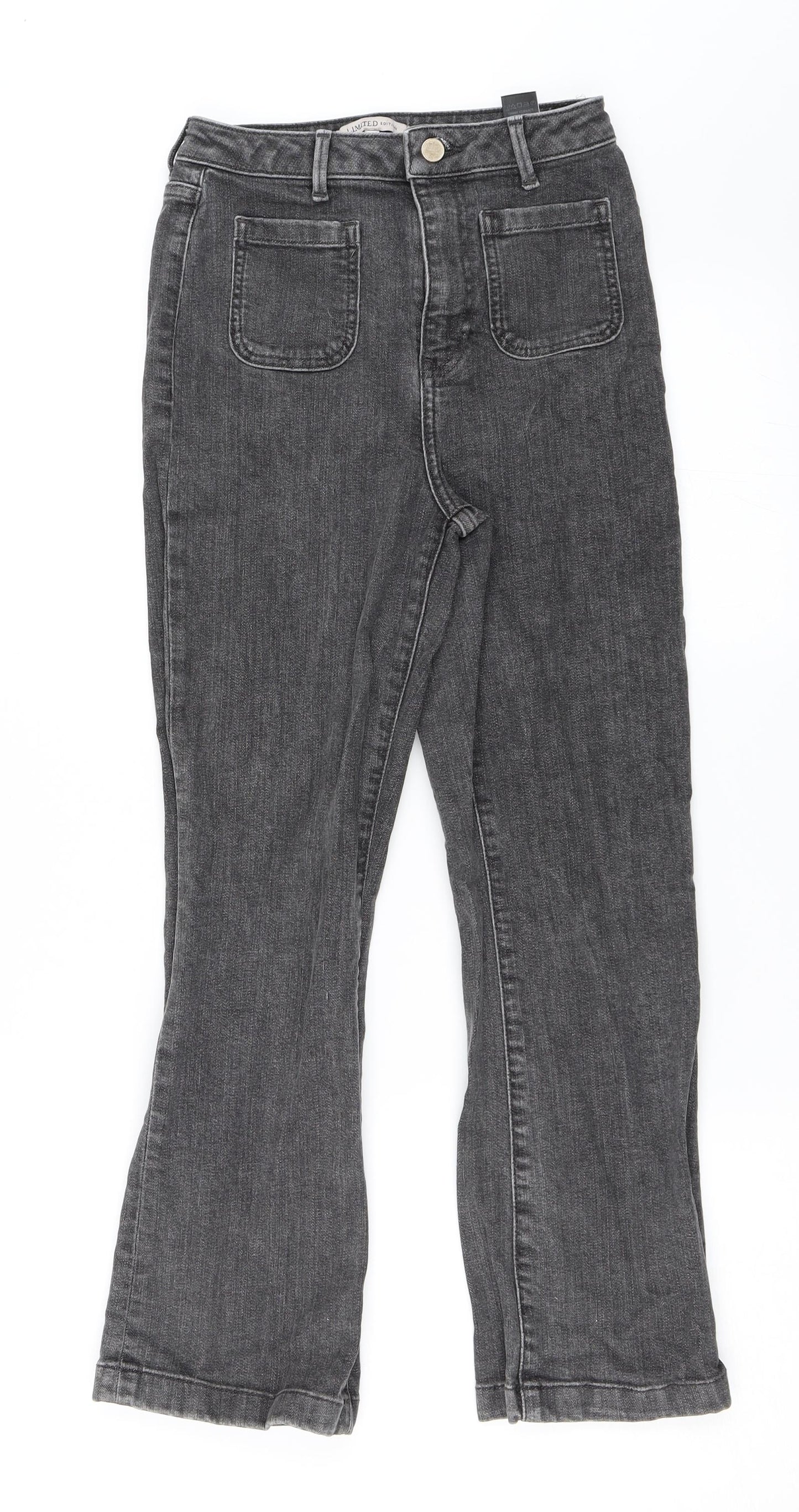 Womens UK Size 8 Marks and Spencer Regular Fit Straight Grey Jeans