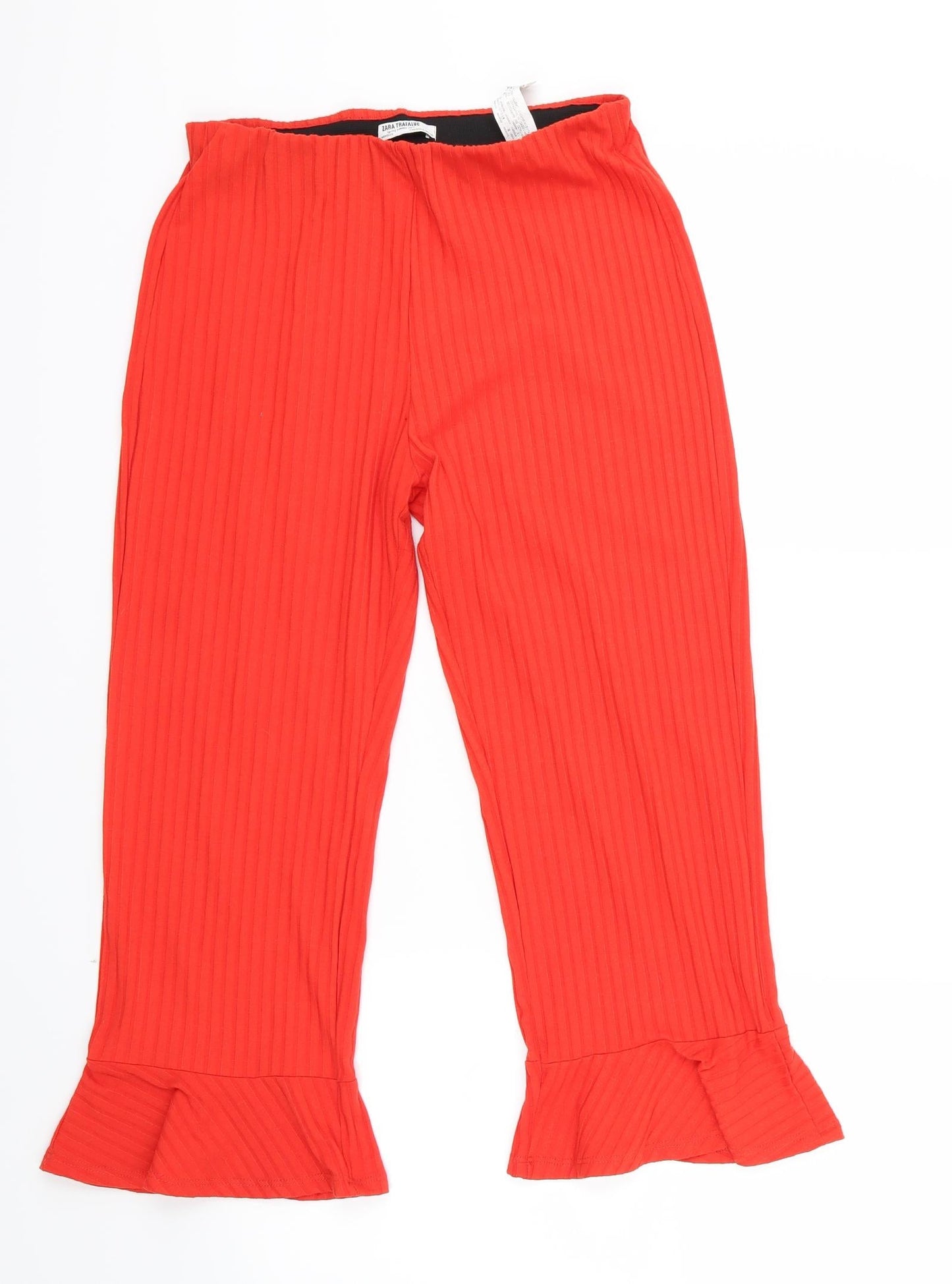Womens UK Size 6 Zara Regular Fit  Red Trousers