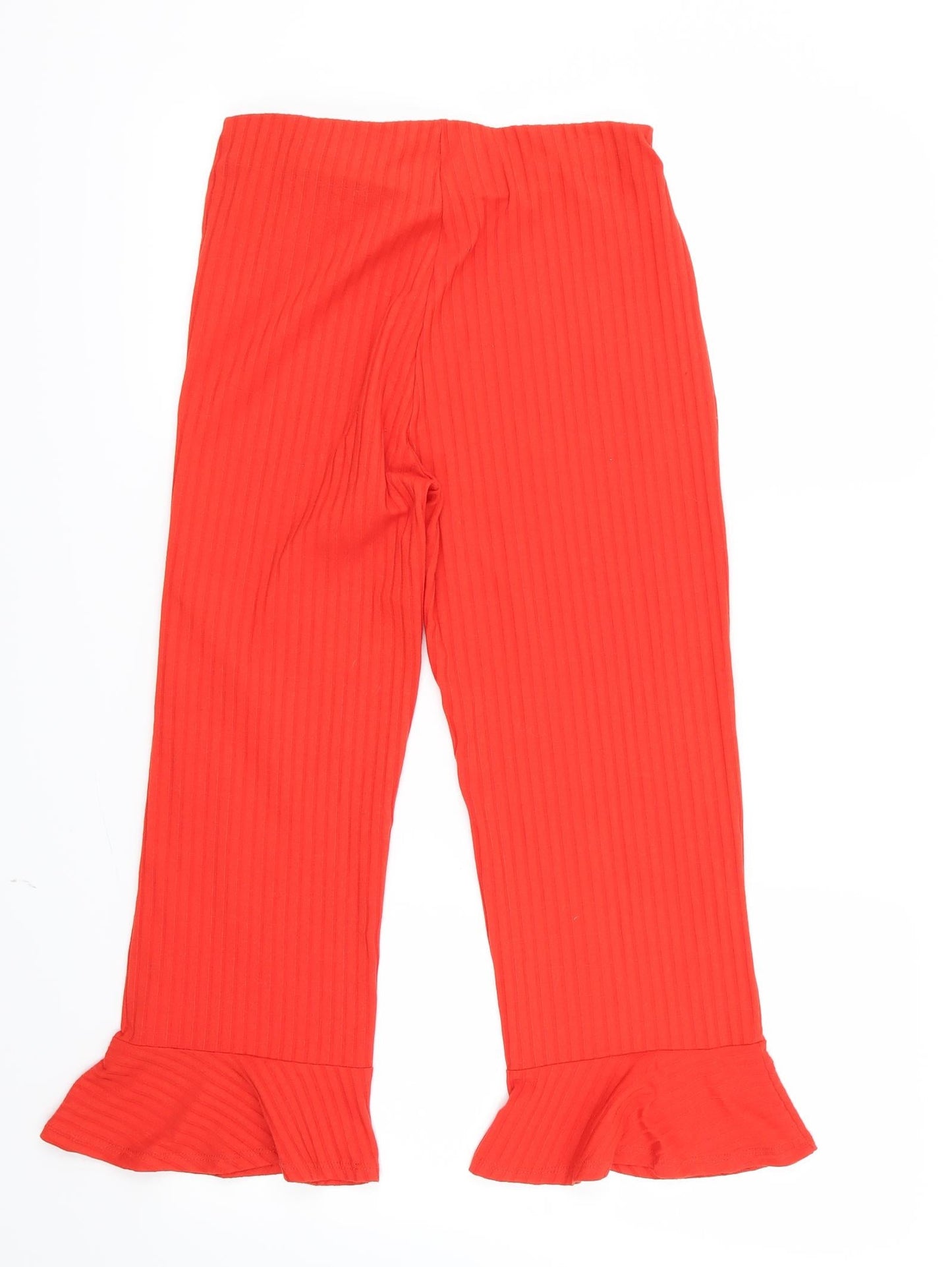 Womens UK Size 6 Zara Regular Fit  Red Trousers