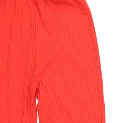 Womens UK Size 6 Zara Regular Fit  Red Trousers