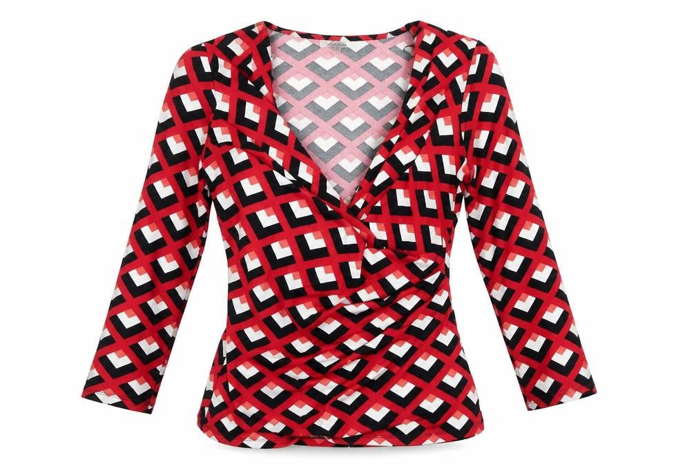 Womens UK Size M Linea Red Basic Blouse