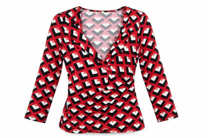 Womens UK Size M Linea Red Basic Blouse