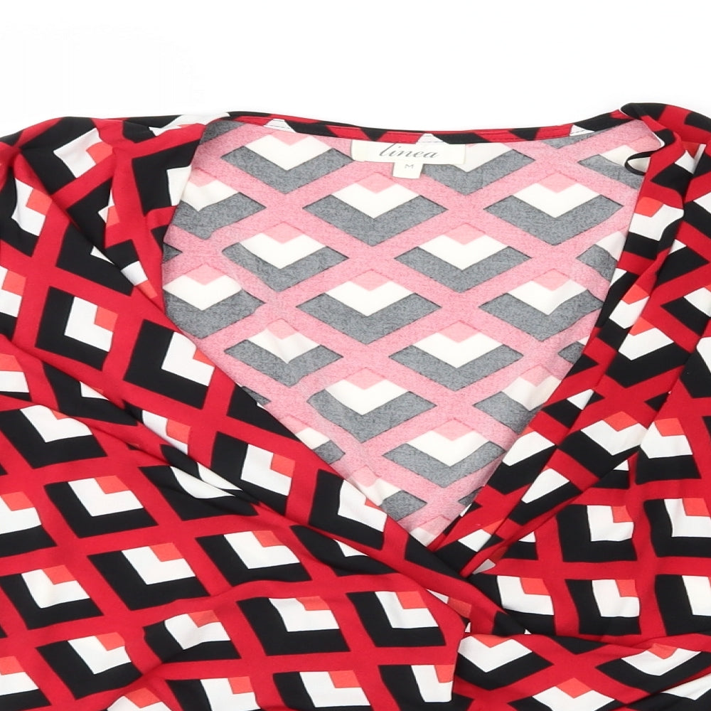 Womens UK Size M Linea Red Basic Blouse