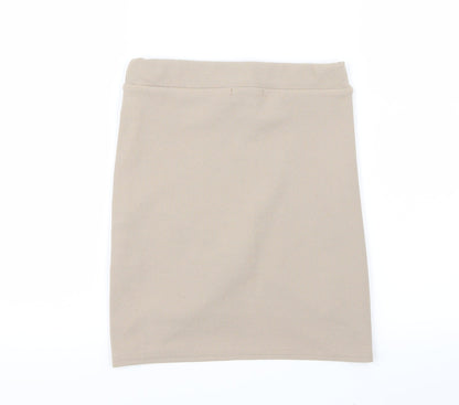 PRETTYLITTLETHING Womens Beige   Straight & Pencil Skirt Size 8
