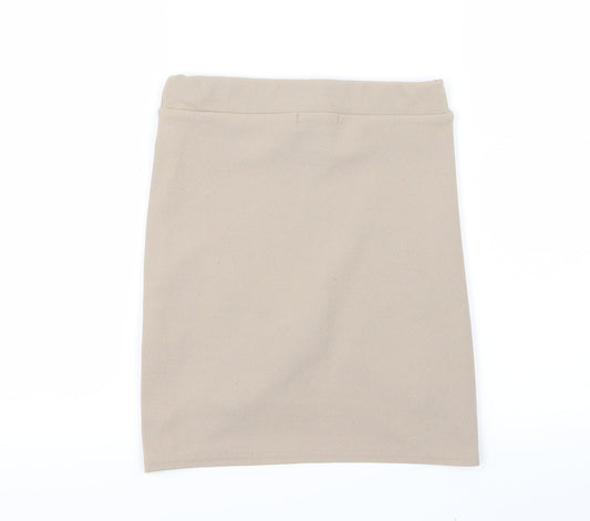 PRETTYLITTLETHING Womens Beige   Straight & Pencil Skirt Size 8
