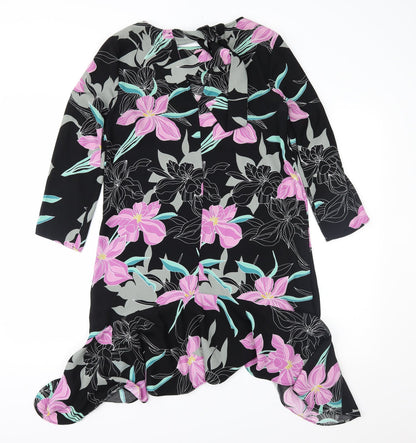 River Island Womens Black Floral  Shift  Size 8