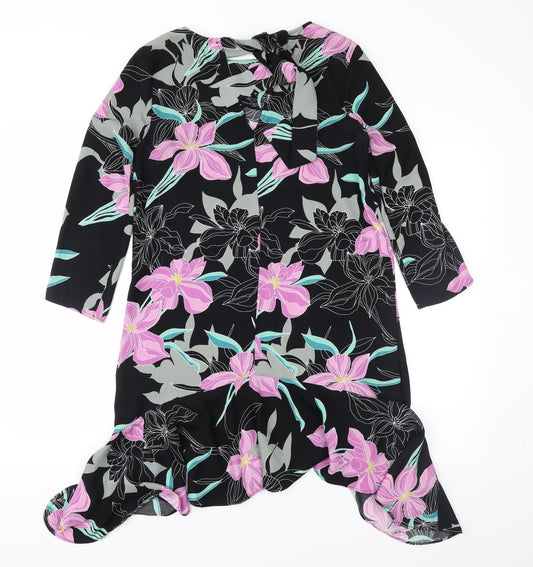 River Island Womens Black Floral  Shift  Size 8