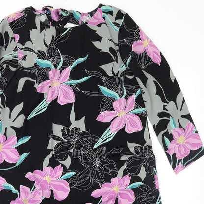 River Island Womens Black Floral  Shift  Size 8