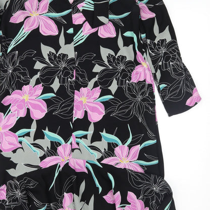 River Island Womens Black Floral  Shift  Size 8