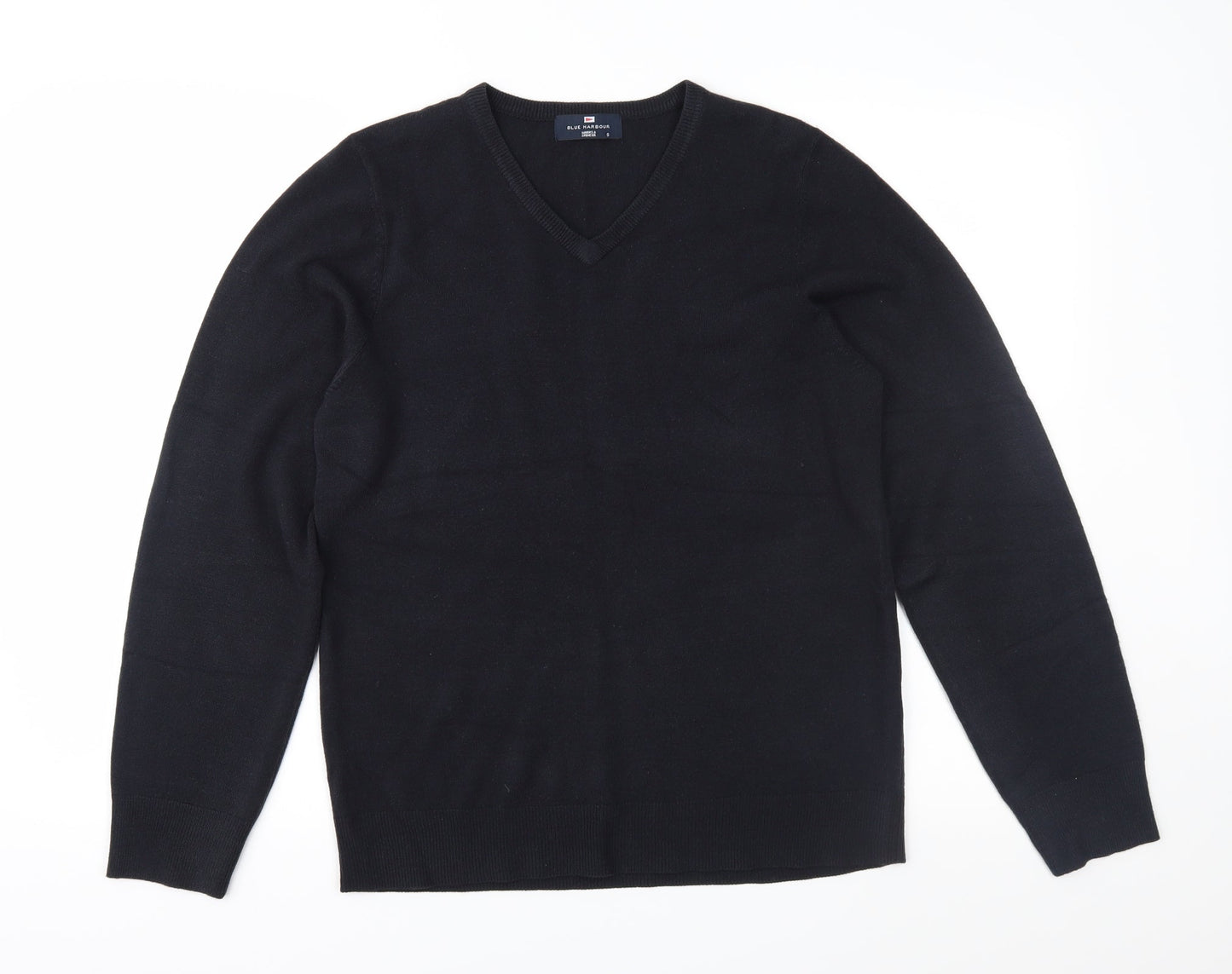 Blue Harbour Mens Black  Knit Pullover Jumper Size S