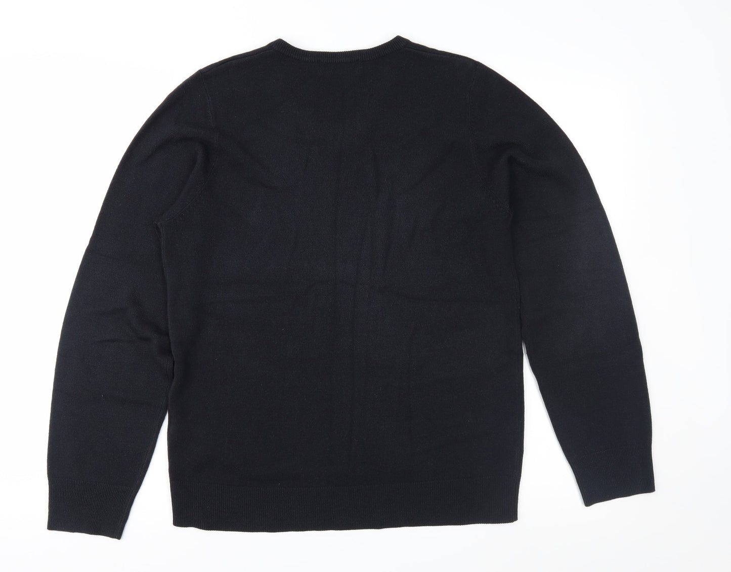 Blue Harbour Mens Black  Knit Pullover Jumper Size S