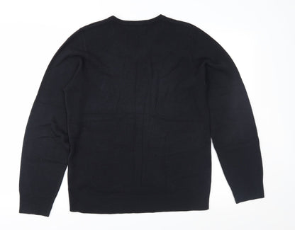 Blue Harbour Mens Black  Knit Pullover Jumper Size S