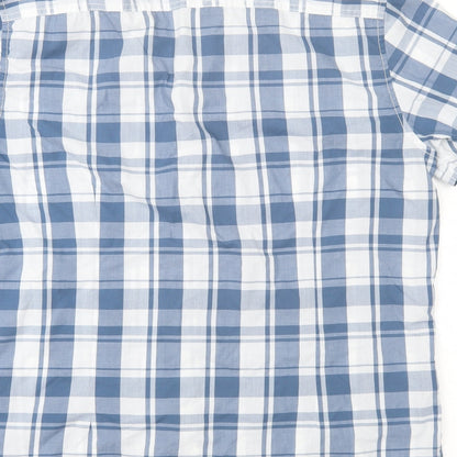 Angelo Litrico Mens Blue Check   Button-Up Size L