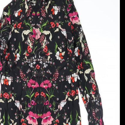 Dorothy Perkins Womens Black Floral  Shift  Size 8