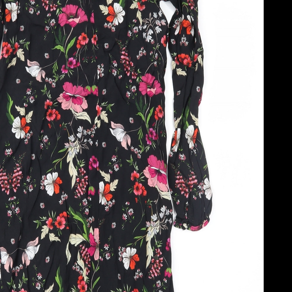 Dorothy Perkins Womens Black Floral  Shift  Size 8