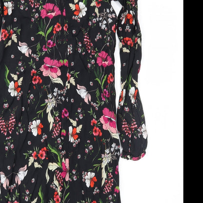 Dorothy Perkins Womens Black Floral  Shift  Size 8