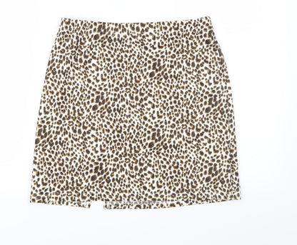 SheIn Womens Brown Animal Print  A-Line Skirt Size M