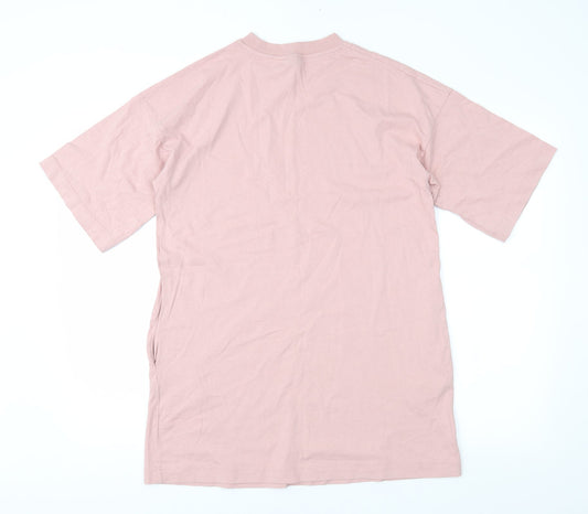 Topshop Womens Pink  Jersey T-Shirt Dress  Size XS