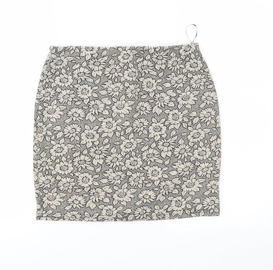 New Look Womens Brown Floral  Straight & Pencil Skirt Size 12