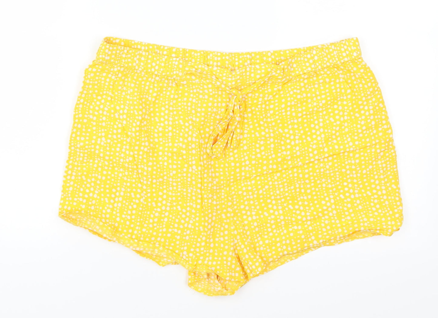 Primark Womens Yellow Polka Dot  Mom Shorts Size 12