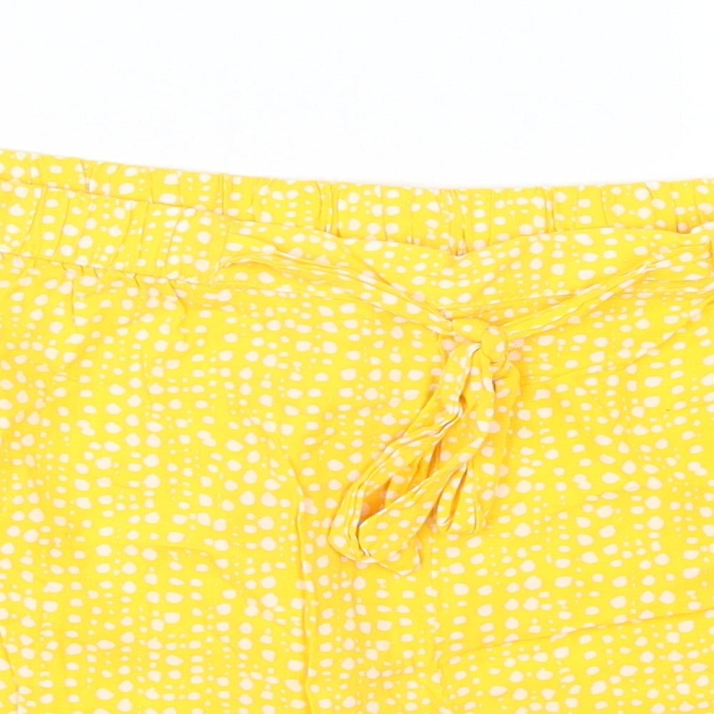 Primark Womens Yellow Polka Dot  Mom Shorts Size 12
