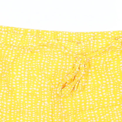 Primark Womens Yellow Polka Dot  Mom Shorts Size 12