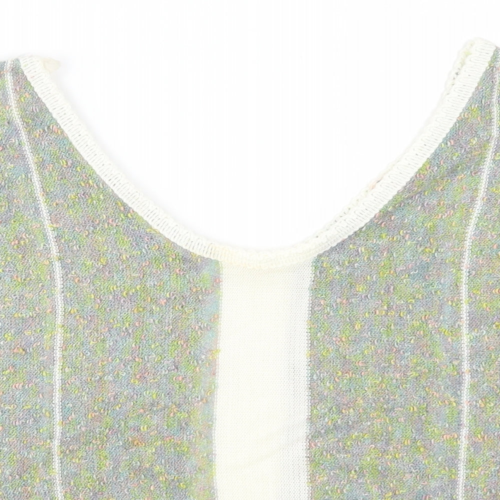 Preworn Womens Green Striped  Pullover Jumper Size 16