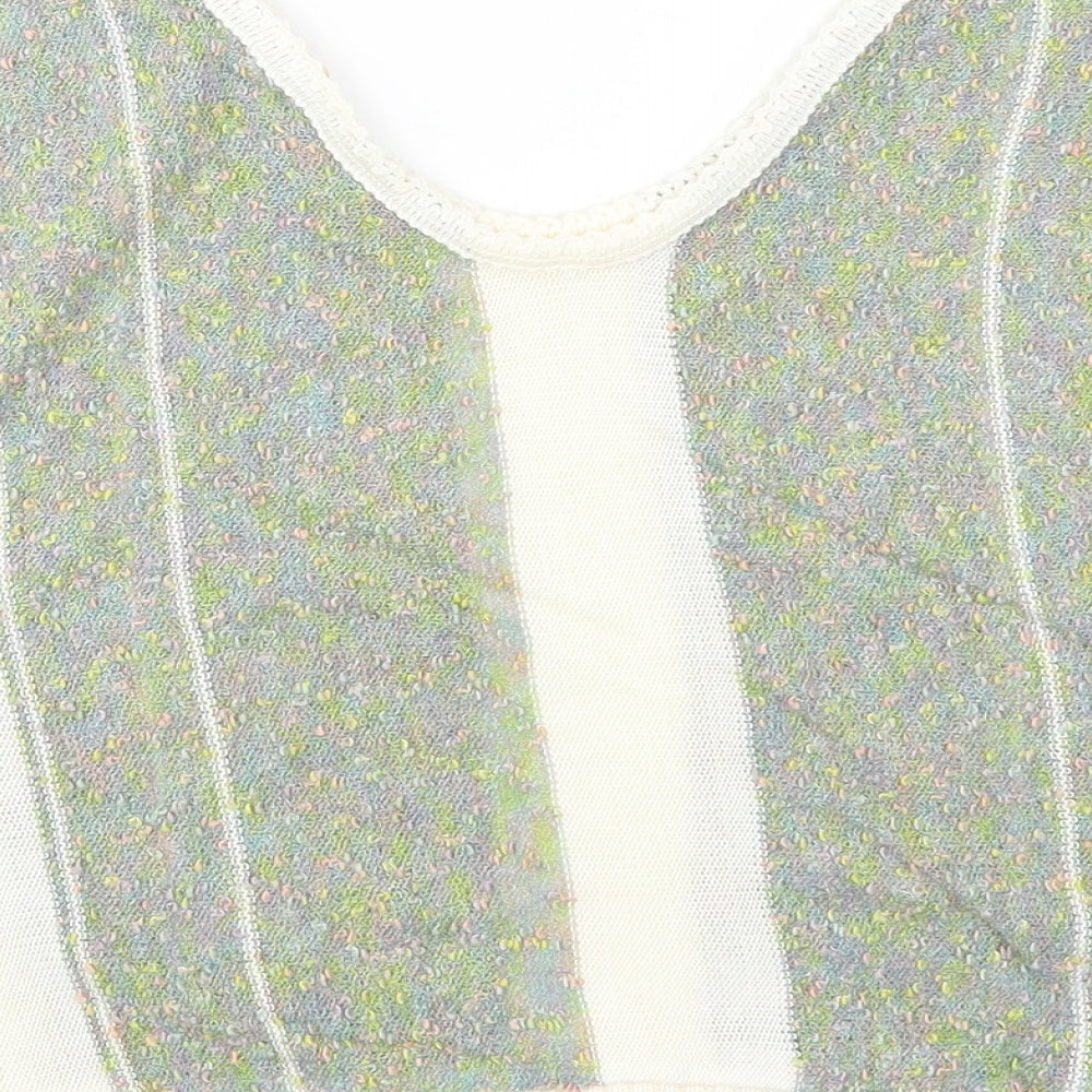 Preworn Womens Green Striped  Pullover Jumper Size 16