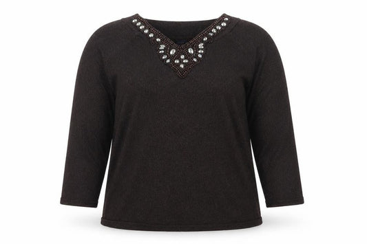 Jones New York Womens Brown   Pullover Jumper Size XL
