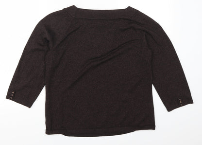 Jones New York Womens Brown   Pullover Jumper Size XL