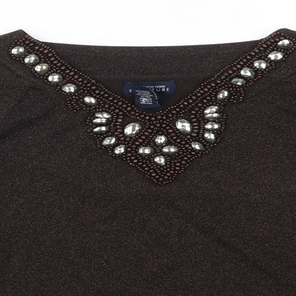 Jones New York Womens Brown   Pullover Jumper Size XL