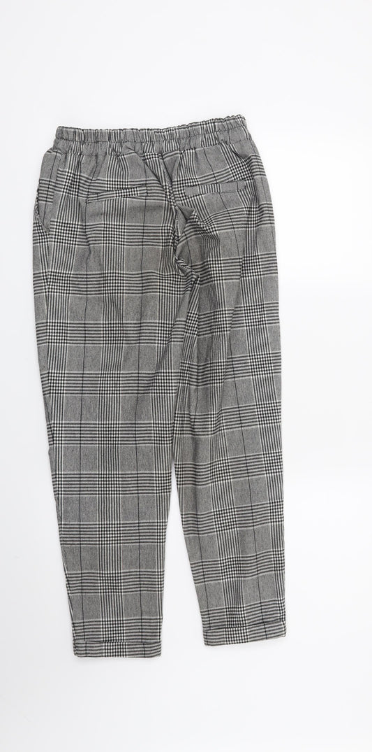 Boohoo Womens Black Houndstooth  Trousers  Size 10 L25 in