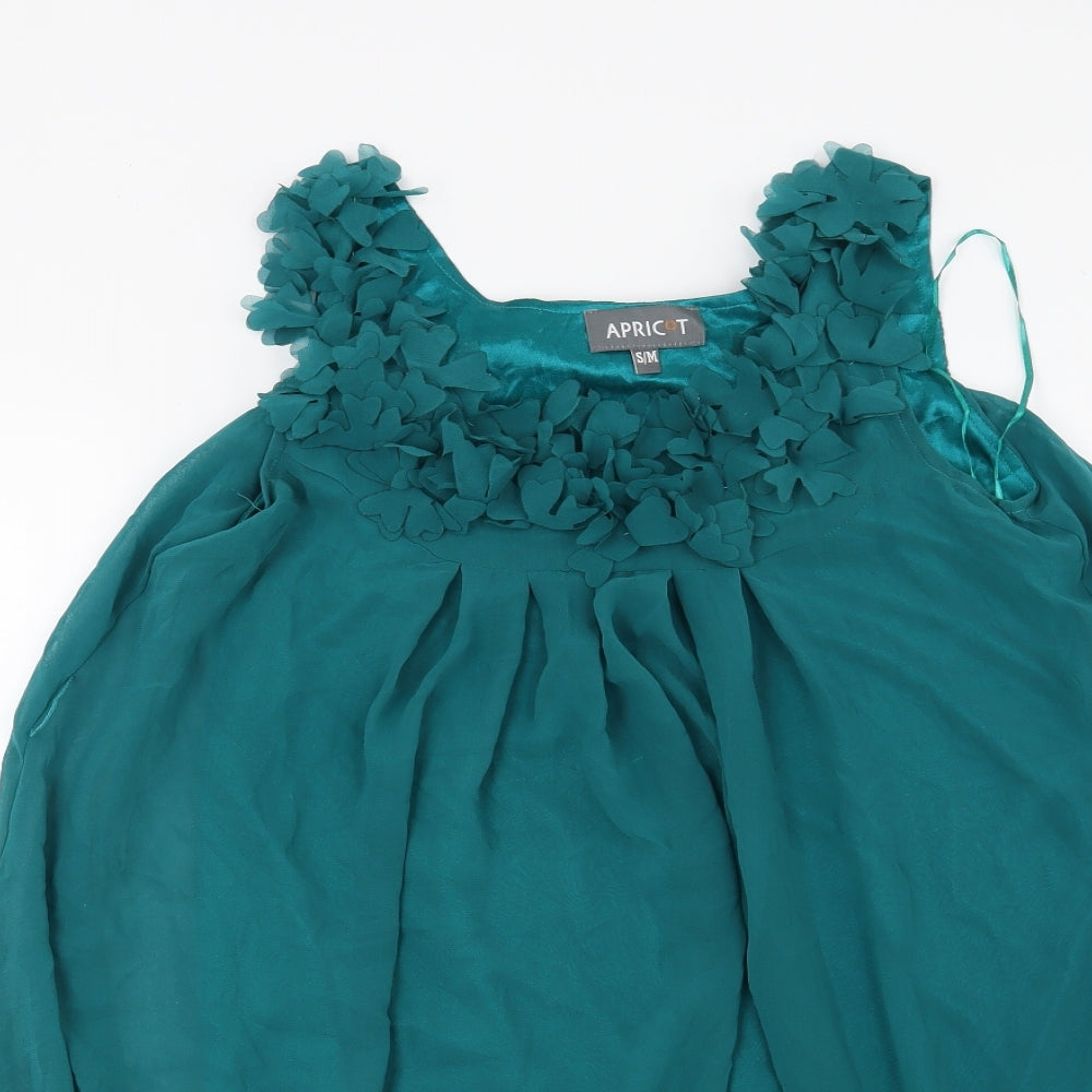 Womens UK Size S Apricot Green Tunic Blouse