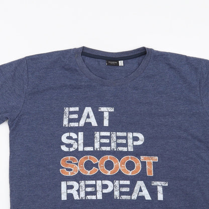 Preworn Boys Blue   Basic T-Shirt Size 12 Years  - Eat Sleep Scoot Repeat