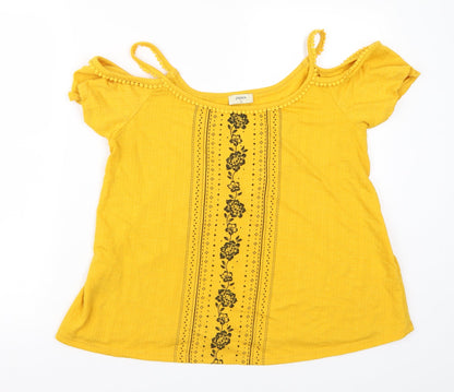 Womens UK Size 12 Papaya Yellow Basic Tank