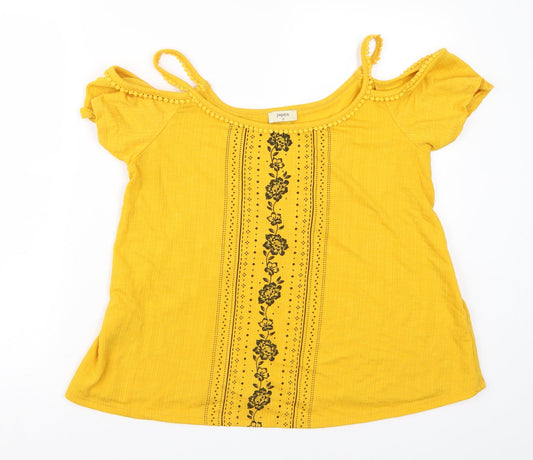 Womens UK Size 12 Papaya Yellow Basic Tank