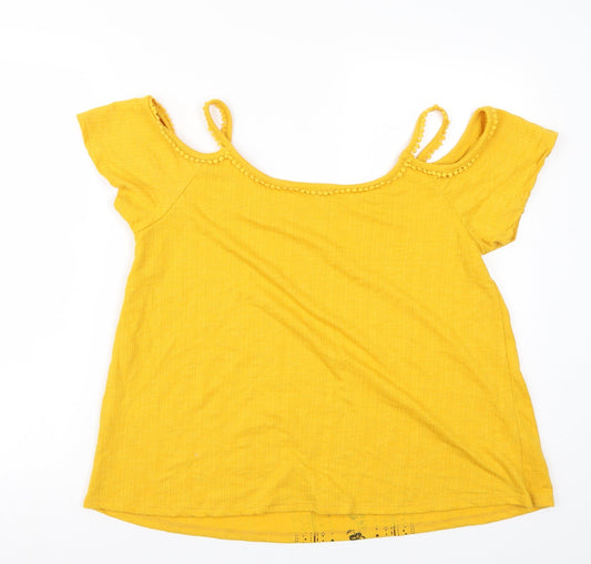 Womens UK Size 12 Papaya Yellow Basic Tank