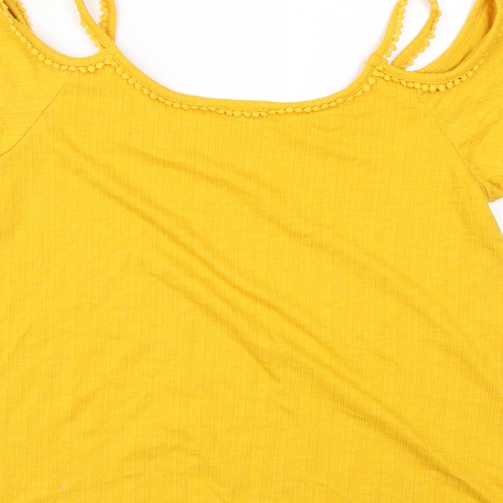 Womens UK Size 12 Papaya Yellow Basic Tank