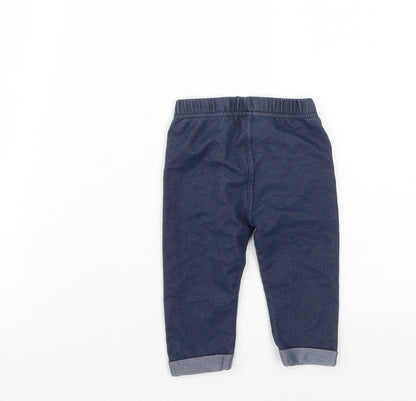 Nutmeg Girls Blue Floral  Capri Leggings Size 6-9 Months