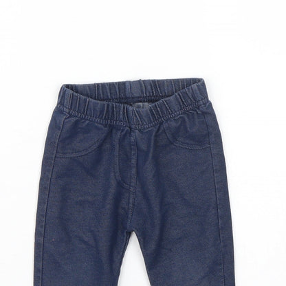 Nutmeg Girls Blue Floral  Capri Leggings Size 6-9 Months