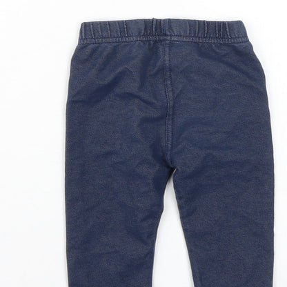 Nutmeg Girls Blue Floral  Capri Leggings Size 6-9 Months